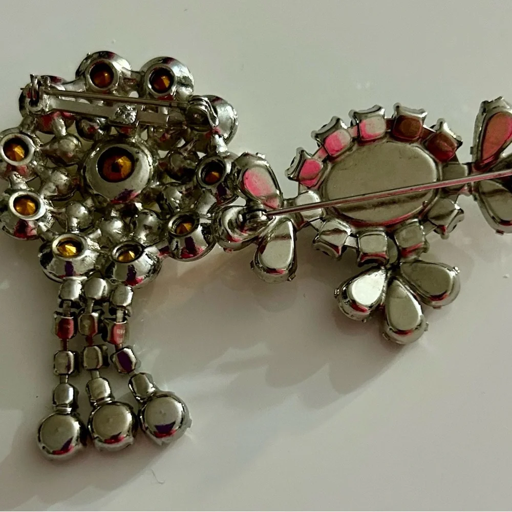 GORGEOUS vintage rhinestone brooch set amazing color and quality - Picture 4 of 4
